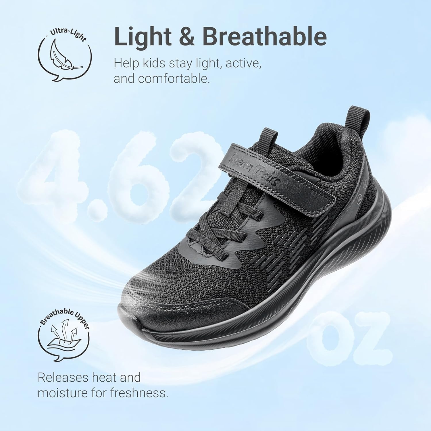 image:imageDREAM PAIRS Boys Girls Shoes Kids Tennis Running Gym Athletic Sneakers Breathable Lightweight for Little Big KidAll Black
