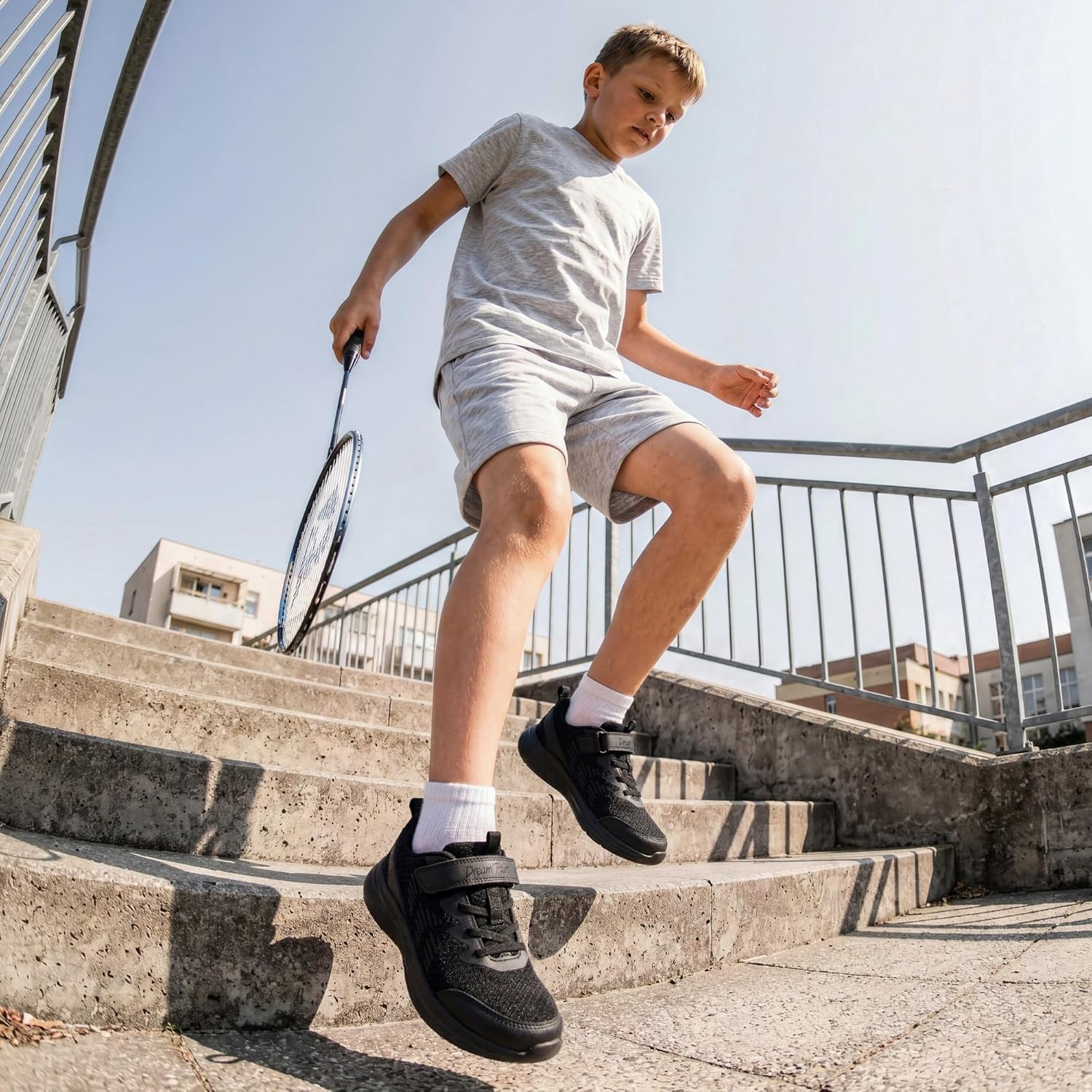 image:imageDREAM PAIRS Boys Girls Shoes Kids Tennis Running Gym Athletic Sneakers Breathable Lightweight for Little Big KidAll Black