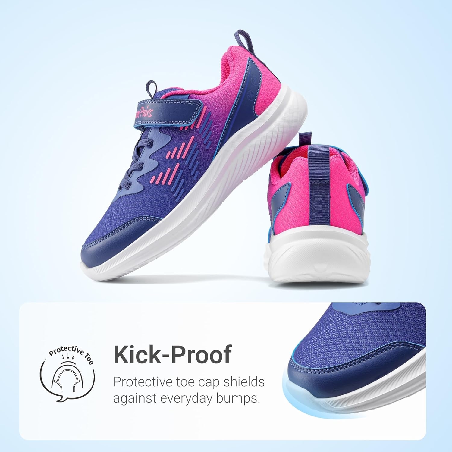 image:imageDREAM PAIRS Boys Girls Shoes Kids Tennis Running Gym Athletic Sneakers Breathable Lightweight for Little Big KidDark PurpleHot Pink
