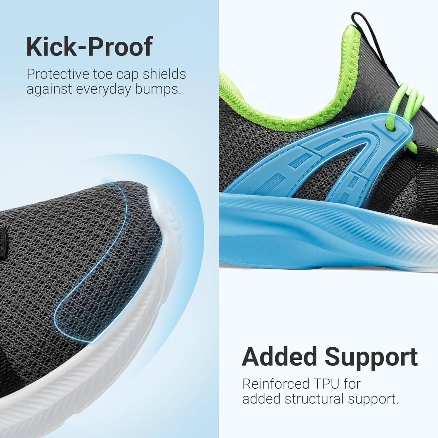 image:imageDREAM PAIRS Boys Girls Slip on Sneakers Kids Tennis Athletic Running Walking Breathable Lightweight School Gym ShoesDark GreyBlue