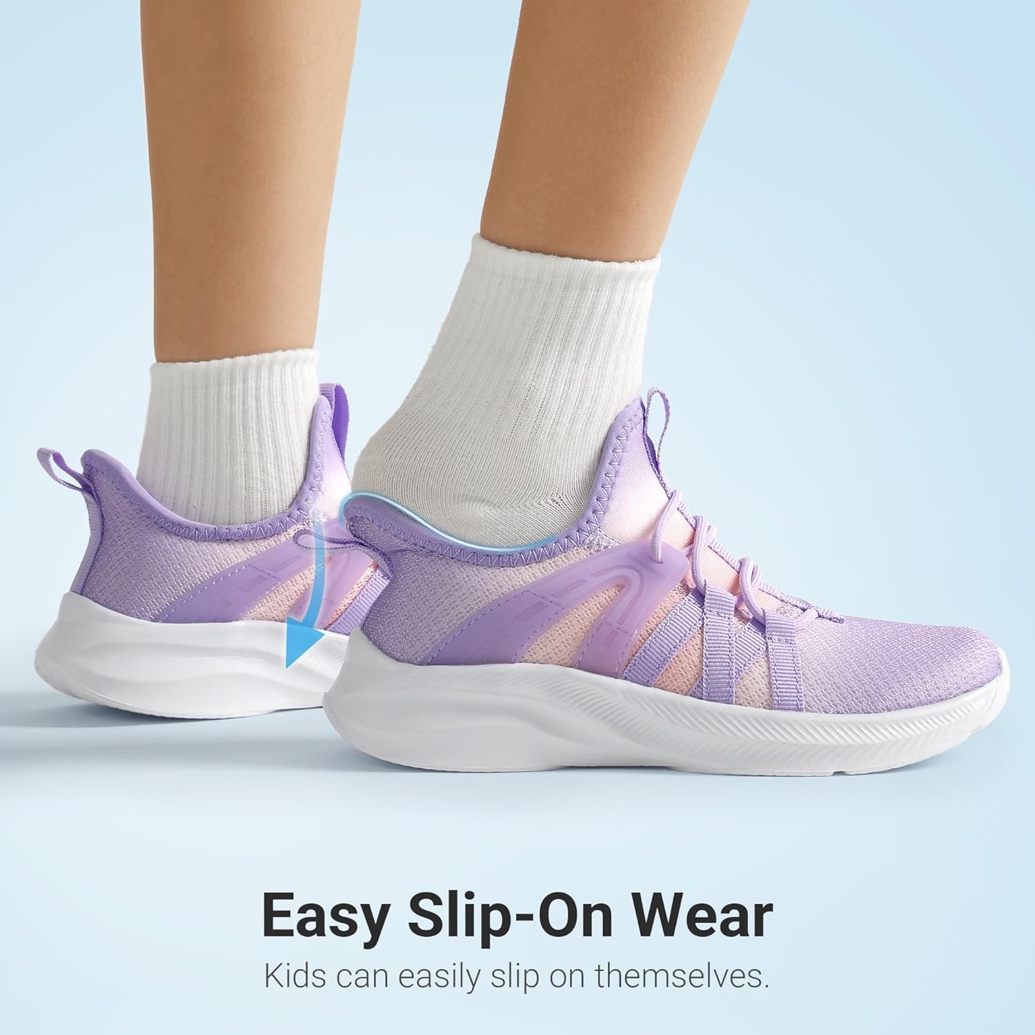 image:imageDREAM PAIRS Boys Girls Slip on Sneakers Kids Tennis Athletic Running Walking Breathable Lightweight School Gym ShoesPurplePink
