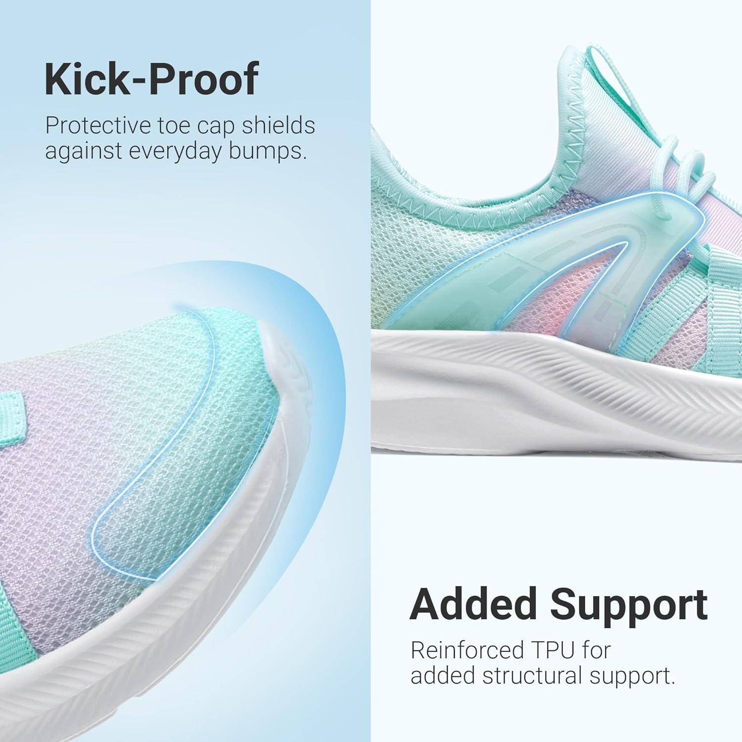 image:imageDREAM PAIRS Boys Girls Slip on Sneakers Kids Tennis Athletic Running Walking Breathable Lightweight School Gym ShoesRainbow