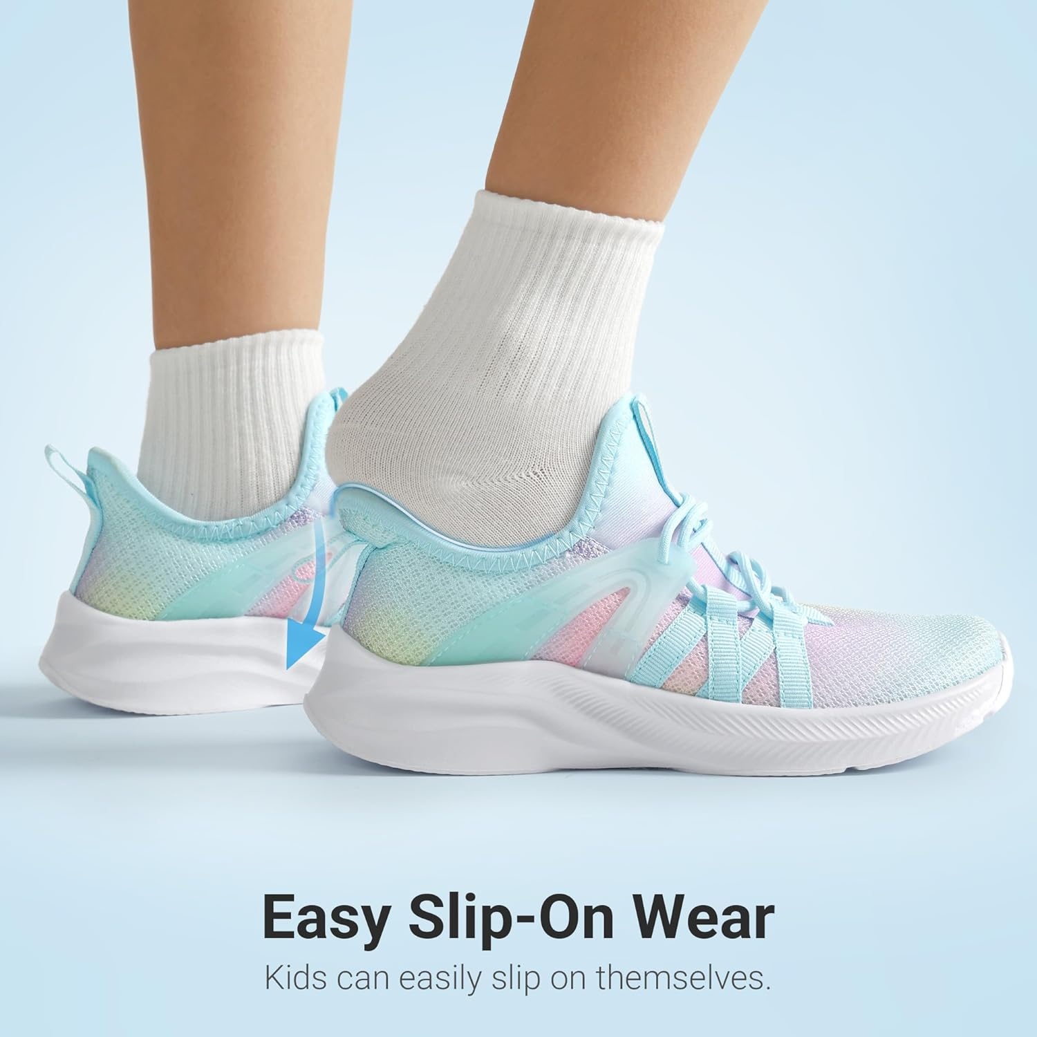image:imageDREAM PAIRS Boys Girls Slip on Sneakers Kids Tennis Athletic Running Walking Breathable Lightweight School Gym ShoesRainbow