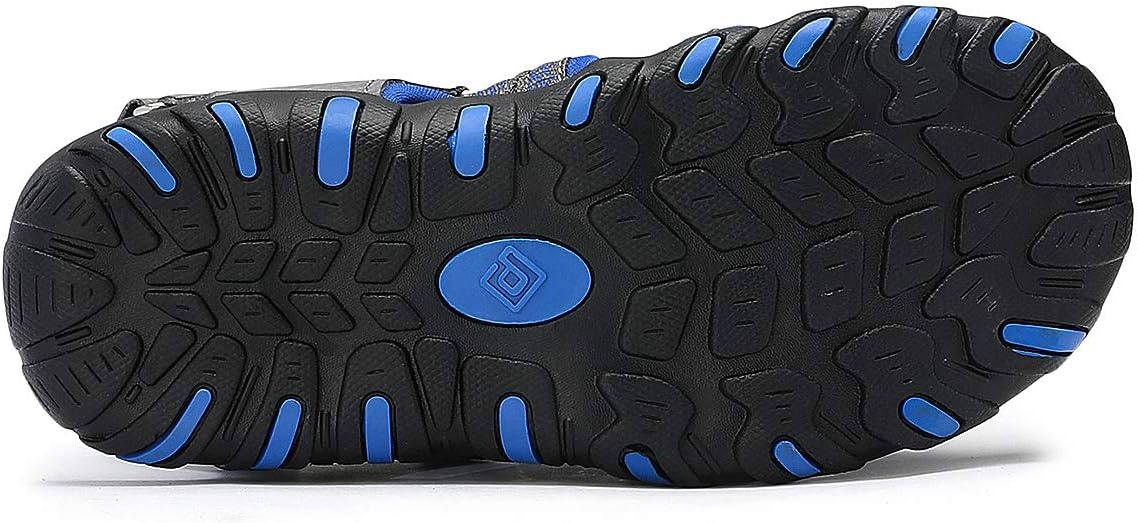 image:imageDREAM PAIRS Boys Girls Summer Outdoor Athletic Sport Sandals Hiking Beach Casual Water Closed Toe Adjustable Multicolor for ToddlerLittleBig KidsGreyRoyal