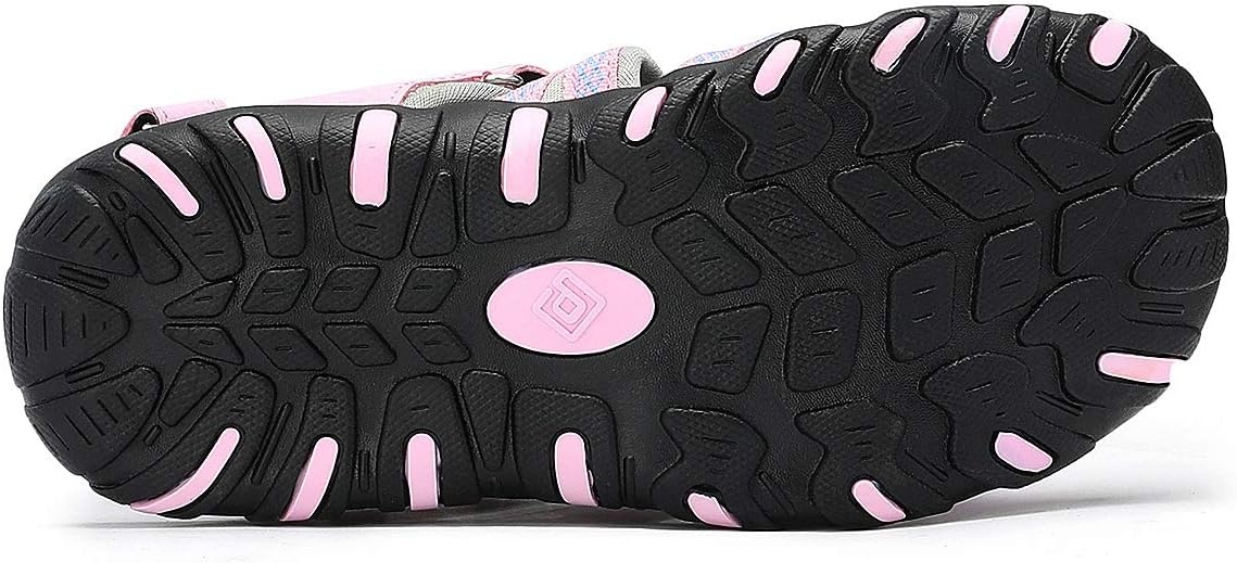 image:imageDREAM PAIRS Boys Girls Summer Outdoor Athletic Sport Sandals Hiking Beach Casual Water Closed Toe Adjustable Multicolor for ToddlerLittleBig KidsPinkGreyBlue