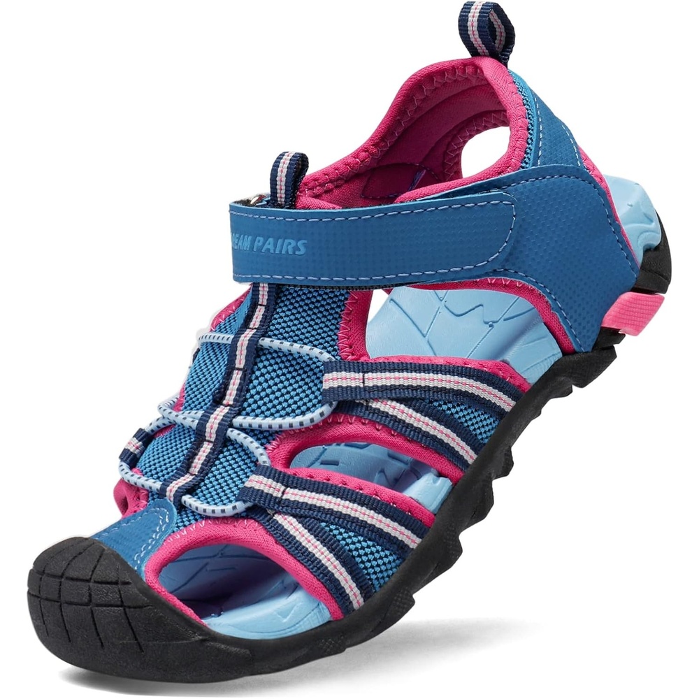 image:imageDREAM PAIRS Boys Girls Outdoor Summer Water Sport Athletic Sandals for ToddlerLittleBig KidNavyFuchsiaMint