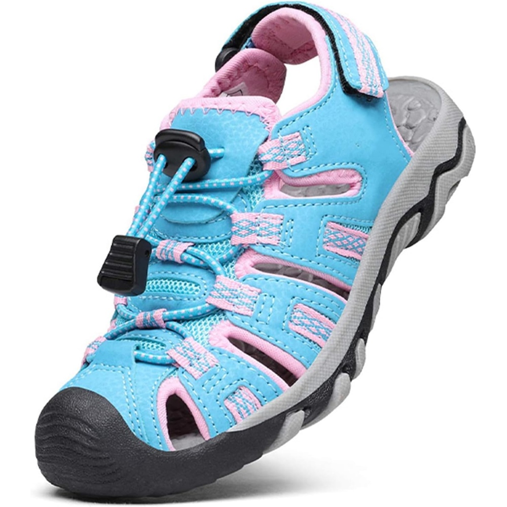 image:imageDREAM PAIRS Boys Girls Summer Outdoor Athletic Sport Sandals Walking Water Hiking Hook and Loop Adjustable Multicolor for ToddlerLittleBig KidsBabyBluePink