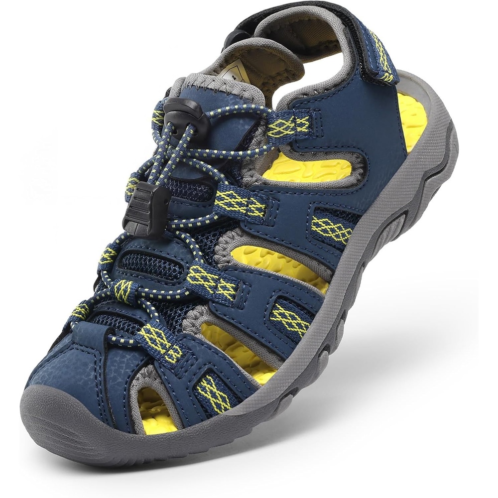 image:imageDREAM PAIRS Boys Girls Summer Outdoor Athletic Sport Sandals Walking Water Hiking Hook and Loop Adjustable Multicolor for ToddlerLittleBig KidsDark Blue