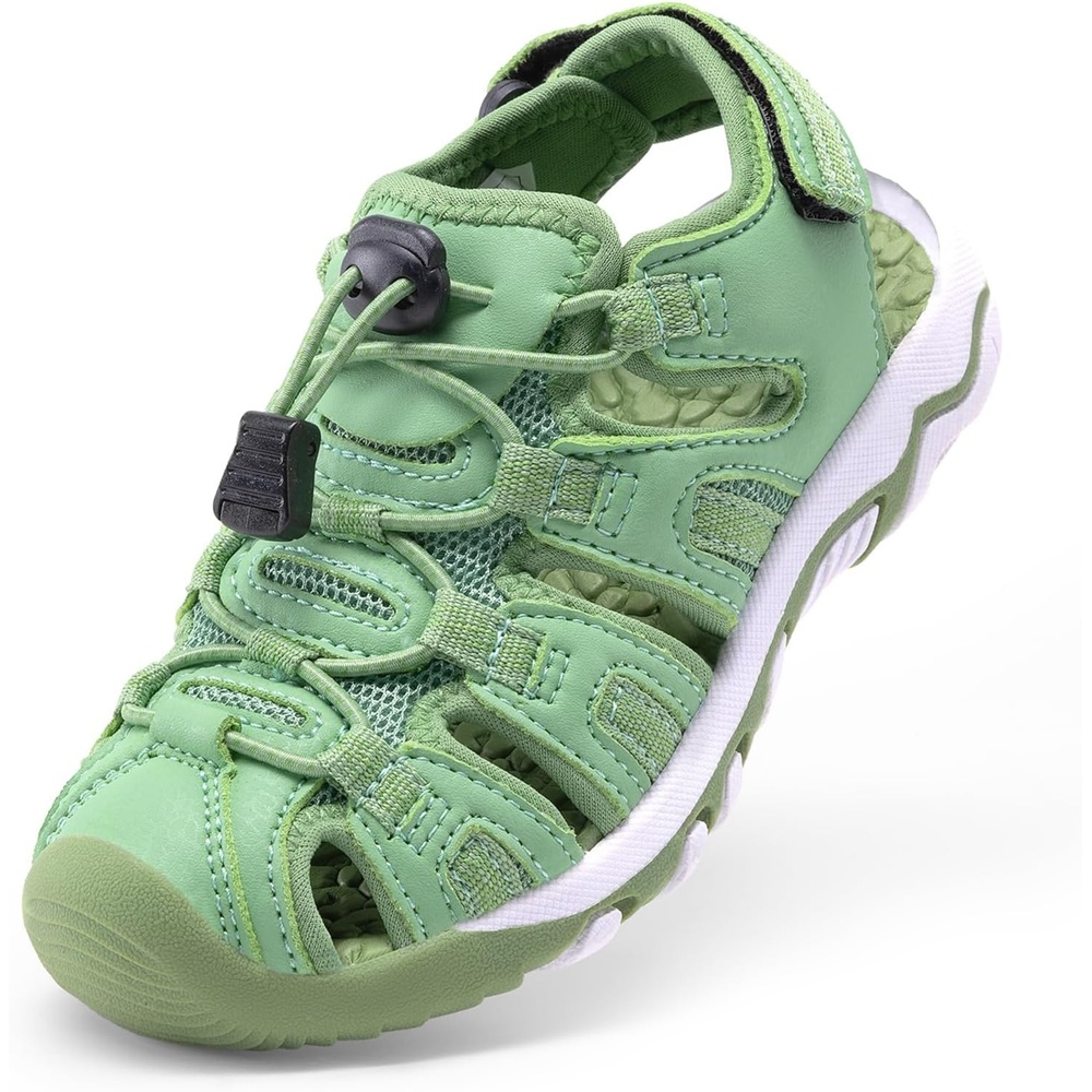 image:imageDREAM PAIRS Boys Girls Summer Outdoor Athletic Sport Sandals Walking Water Hiking Hook and Loop Adjustable Multicolor for ToddlerLittleBig KidsGreen