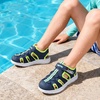 DREAM PAIRS Toddler Boys Girls Sport Sandals Cute Breathable Lightweight Outdoor Play Water Casual Closed Toe Hook and Loop for Toddlers/Little/Big Kids(Navy)