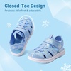 DREAM PAIRS Toddler Boys Girls Sport Sandals Cute Breathable Lightweight Outdoor Play Water Casual Closed Toe Hook and Loop for Toddlers/Little/Big Kids(Light Blue)