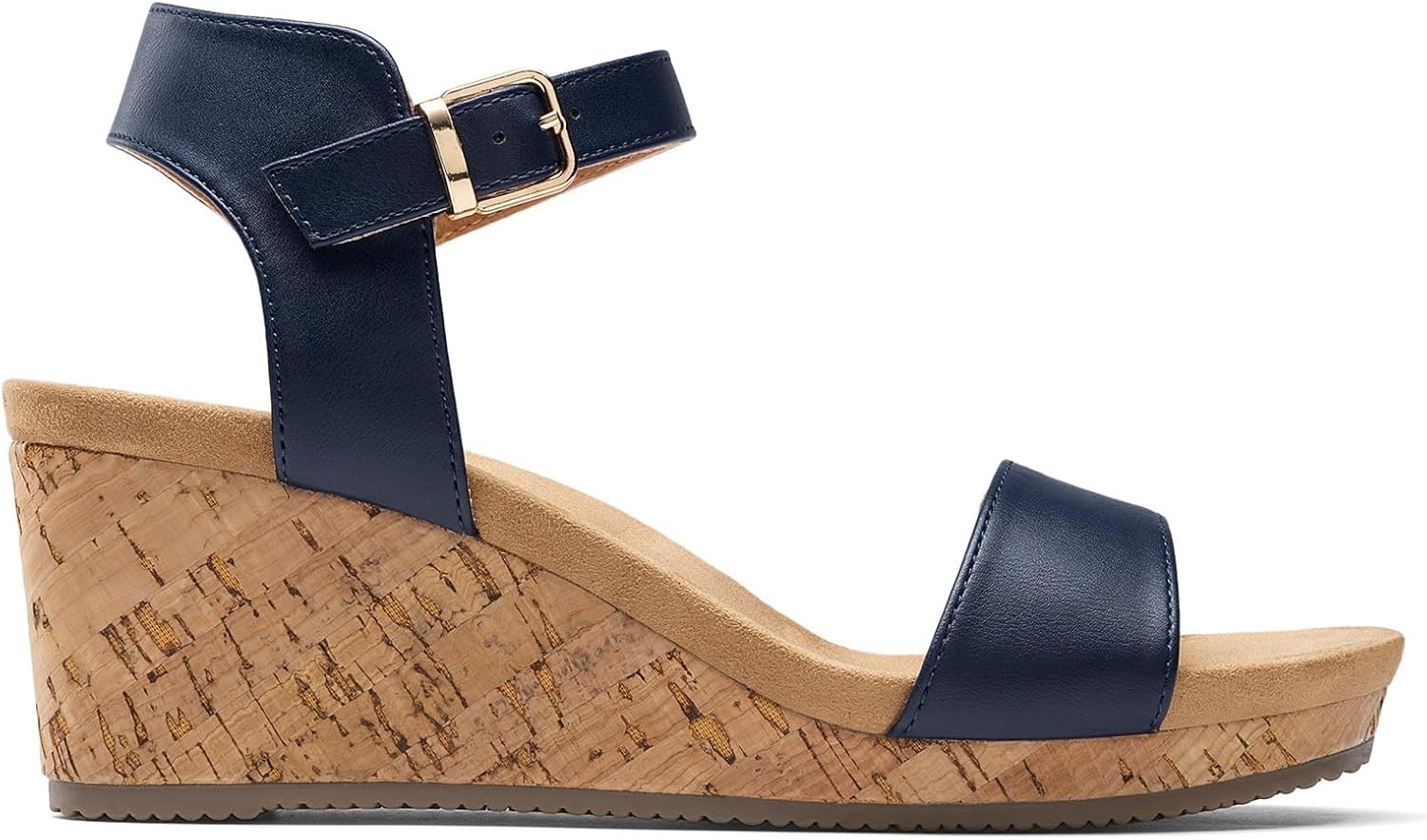 image:imageDREAM PAIRS Womens Open Toe Buckle Ankle Strap Platform Wedge Sandals for Women Summer Dressy ShoesNavy