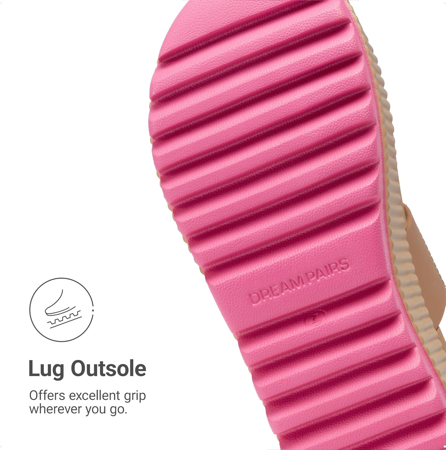 image:imageDREAM PAIRS Womens Platform Slip on Adjustable Sandals Lightweight Comfortable NonSlip Vacation Beach Chunky Open Toe Wedges for Summer Waterproof Shoes 2026Camel