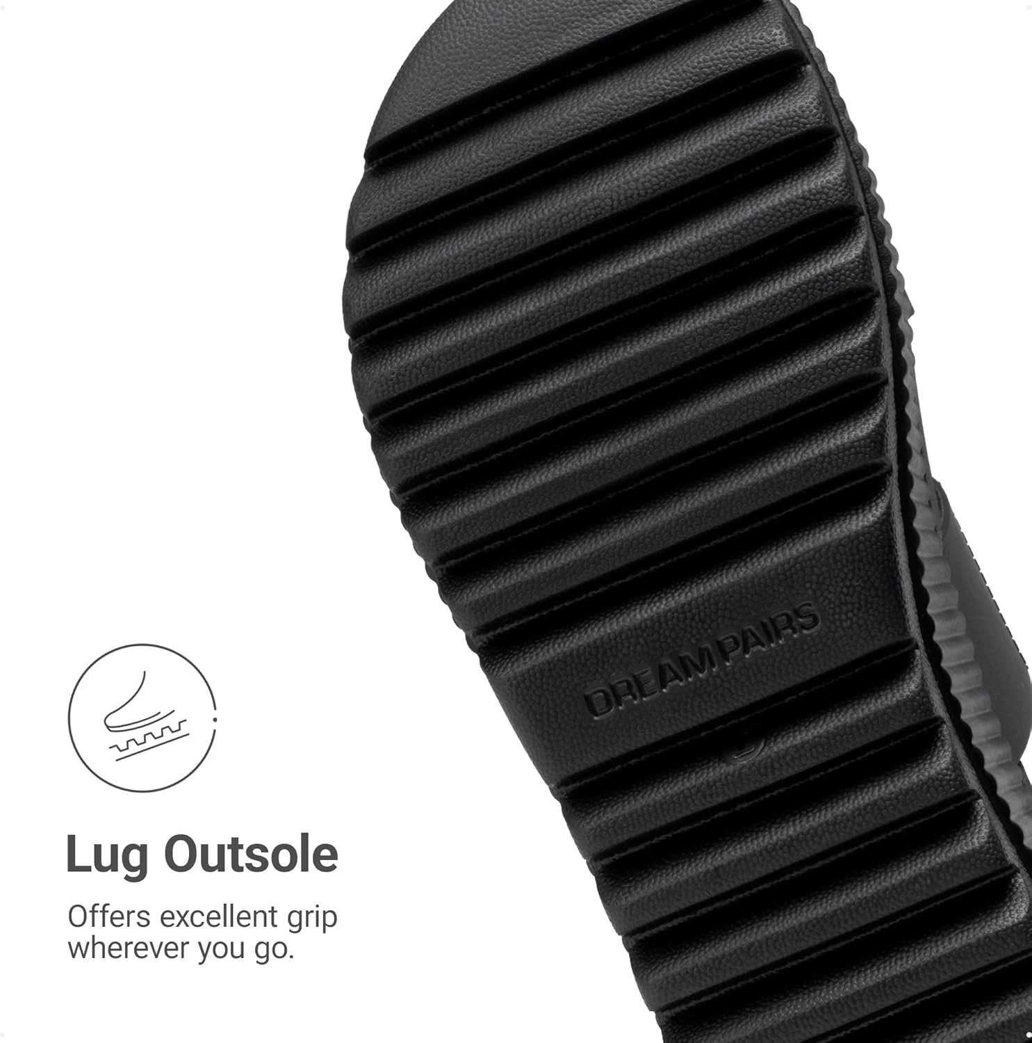 image:imageDREAM PAIRS Womens Platform Slip on Adjustable Sandals Lightweight Comfortable NonSlip Vacation Beach Chunky Open Toe Wedges for Summer Waterproof Shoes 2026All Black