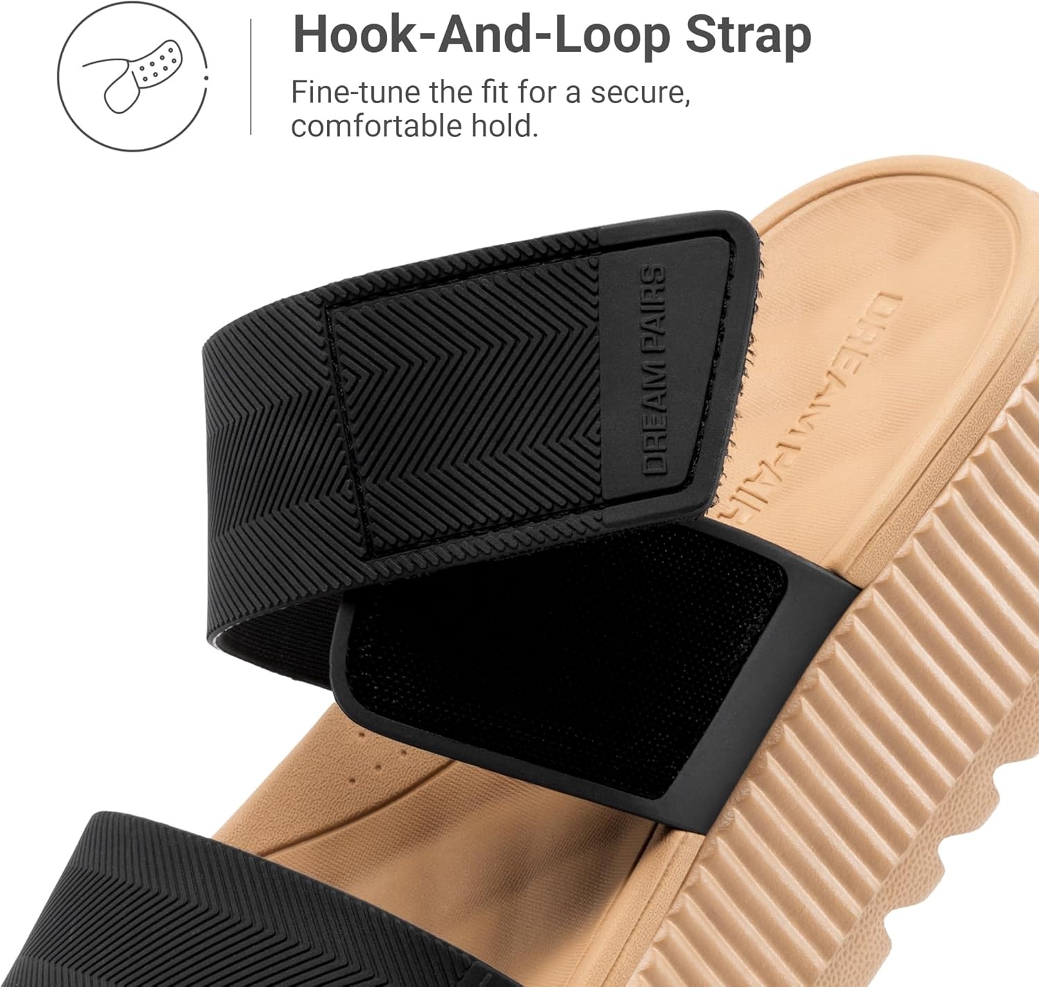 image:imageDREAM PAIRS Womens Platform Slip on Adjustable Sandals Lightweight Comfortable NonSlip Vacation Beach Chunky Open Toe Wedges for Summer Waterproof Shoes 2026Black