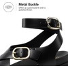DREAM PAIRS Womens Strappy Sandals Flat Thong Comfortable Footbed Platform Summer Fashion Vocation Shoes(Black)