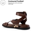DREAM PAIRS Womens Strappy Sandals Flat Thong Comfortable Footbed Platform Summer Fashion Vocation Shoes(Brown)