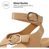 DREAM PAIRS Womens Strappy Sandals Flat Thong Comfortable Footbed Platform Summer Fashion Vocation Shoes(Nude)