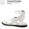 DREAM PAIRS Womens Strappy Sandals Flat Thong Comfortable Footbed Platform Summer Fashion Vocation Shoes(White)