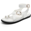 DREAM PAIRS Womens Strappy Sandals Flat Thong Comfortable Footbed Platform Summer Fashion Vocation Shoes(White)