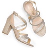 DREAM PAIRS Women’s Block Chunky Heels Sandals Open Toe Ankle Strappy Comfortable Dressy Sandals for Bridal Wedding Prom Party with Adjustable Cross Strap(Gold-rhinestone)