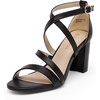 DREAM PAIRS Women’s Block Chunky Heels Sandals Open Toe Ankle Strappy Comfortable Dressy Sandals for Bridal Wedding Prom Party with Adjustable Cross Strap(Black/Pu)