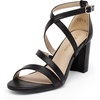 DREAM PAIRS Women’s Block Chunky Heels Sandals Open Toe Ankle Strappy Comfortable Dressy Sandals for Bridal Wedding Prom Party with Adjustable Cross Strap(Black-pu)