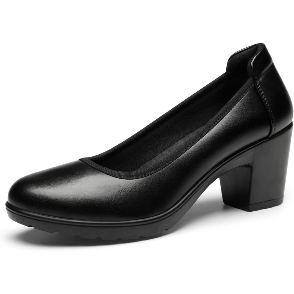 imageDREAM PAIRS Femmes Escarpins Chaussures Talon Haut Chaussures Classiques pour Dame Mariage BureauNoir E