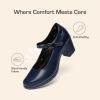 Dream Pairs Mary Janes Escarpins Confortables à Bout Rond avec Sangle de Cheville et Bout fermé pour Femme(Navy Blue)
