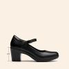 Dream Pairs Mary Janes Escarpins Confortables à Bout Rond avec Sangle de Cheville et Bout fermé pour Femme(Noir)