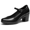 imageDream Pairs Mary Janes Escarpins Confortables  Bout Rond avec Sangle de Cheville et Bout ferm pour FemmeNoir