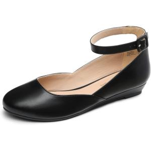 DREAM PAIRS Femme Revona Ballerines Femme élégantes Flats Chaussures(Noir Pu)