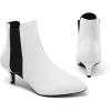 DREAM PAIRS Bottines Chelsea pour Femme Bottine à la Mode Classique Bottes Femmes SDAB2213W-E(Blanc Noir)