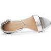 DREAM PAIRS Sandales à Talons pour Femme Confortable avec Talon Bloc et Un Design Chic à Sangle Unique Sandale Durable(Argent Pu)