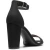 DREAM PAIRS Sandales à Talons pour Femme Confortable avec Talon Bloc et Un Design Chic à Sangle Unique Sandale Durable(Suède Noir)