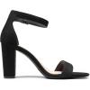DREAM PAIRS Sandales à Talons pour Femme Confortable avec Talon Bloc et Un Design Chic à Sangle Unique Sandale Durable(Suède Noir)