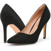 Dream Pairs Escarpins à Bout fermé à Talons Hauts pour Femme Bout Pointu(Noir Daim)