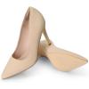 Dream Pairs Escarpins à Bout fermé à Talons Hauts pour Femme Bout Pointu(Nue Nubuck)