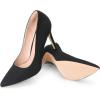 Dream Pairs Escarpins à Bout fermé à Talons Hauts pour Femme Bout Pointu(Suède Noir)