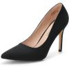 Dream Pairs Escarpins à Bout fermé à Talons Hauts pour Femme Bout Pointu(Suède Noir)