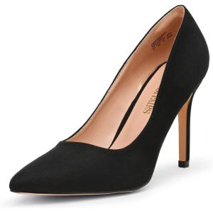 Dream Pairs Escarpins à Bout fermé à Talons Hauts pour Femme Bout Pointu(Noir Daim)