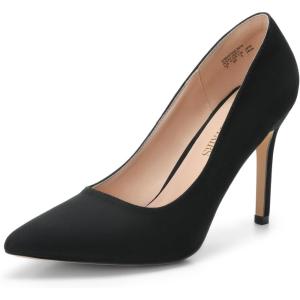 Dream Pairs Escarpins à Bout fermé à Talons Hauts pour Femme Bout Pointu(Suède Noir)