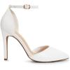 DREAM PAIRS Escarpins Femme à Bout Pointu, Talons Aiguilles 10 cm avec Bride Cheville, Chaussures Élégantes pour Mariage, Soirée ou Sortie Habillée(Blanc Pu)