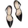 DREAM PAIRS Escarpins Femme à Bout Pointu, Talons Aiguilles 10 cm avec Bride Cheville, Chaussures Élégantes pour Mariage, Soirée ou Sortie Habillée(Noir Pu)
