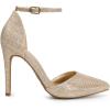DREAM PAIRS Escarpins Femme à Bout Pointu, Talons Aiguilles 10 cm avec Bride Cheville, Chaussures Élégantes pour Mariage, Soirée ou Sortie Habillée(Or Paillettes)