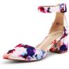 DREAM PAIRS Escarpins Femme à Talon Bloc avec la Semelle Extérieure Antidérapante TPR et Boucle Réglable Chaussure Confortable Classique(Floral)