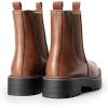 DREAM PAIRS Bottes Femme Chelsea Confortables à Talon Bas Chaussures à Enfiler Style Classique Bottines à Cheville pour Automne Hiver(Marron Pu)