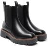 DREAM PAIRS Bottes Femme Chelsea Confortables à Talon Bas Chaussures à Enfiler Style Classique Bottines à Cheville pour Automne Hiver(Noir Pu)
