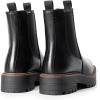 DREAM PAIRS Bottes Femme Chelsea Confortables à Talon Bas Chaussures à Enfiler Style Classique Bottines à Cheville pour Automne Hiver(Noir Pu)