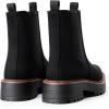 DREAM PAIRS Bottes Femme Chelsea Confortables à Talon Bas Chaussures à Enfiler Style Classique Bottines à Cheville pour Automne Hiver(Suède Noir)